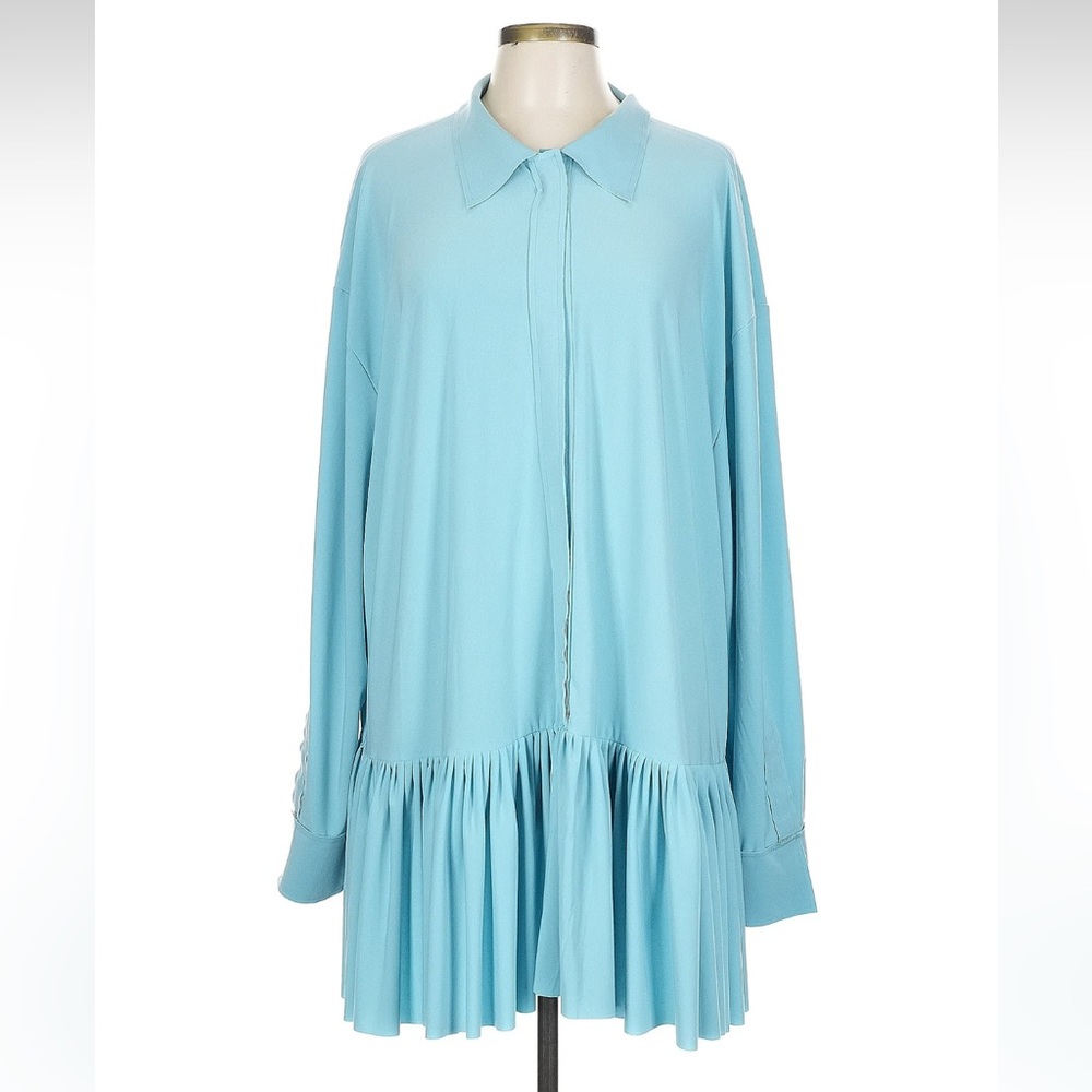 Norma Kamali Shirt Dress Powder Blue Large L
